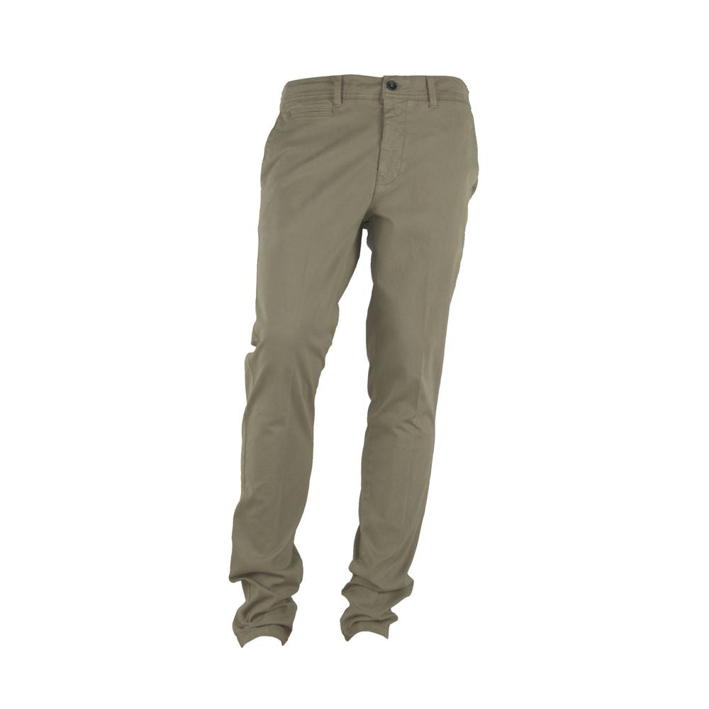 Beige Cotton Men Pant