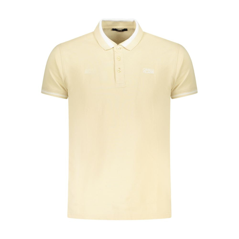 Beige Cotton Men Polo Shirt