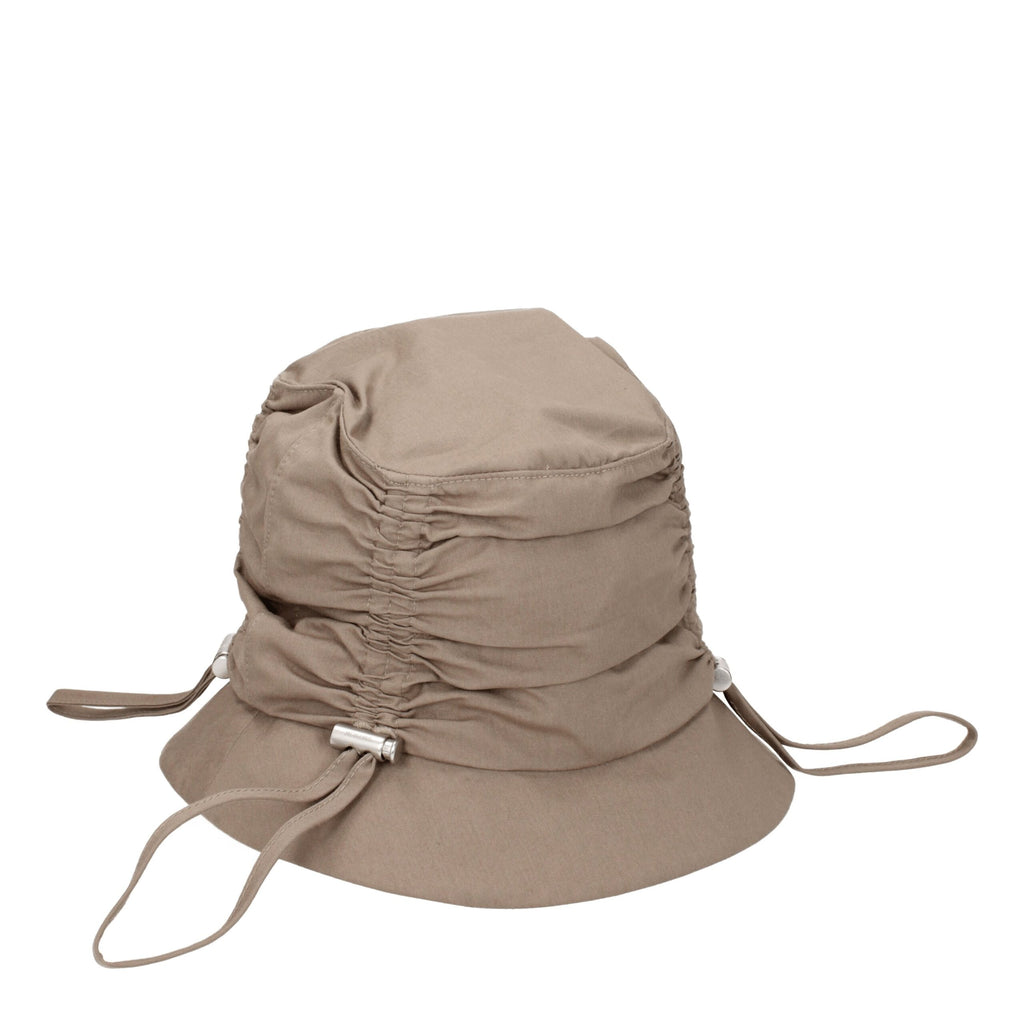 Beige Cotton Bucket Hats