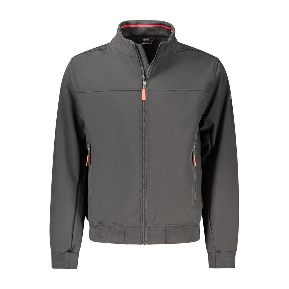 Black Polyester Men's Jacket
