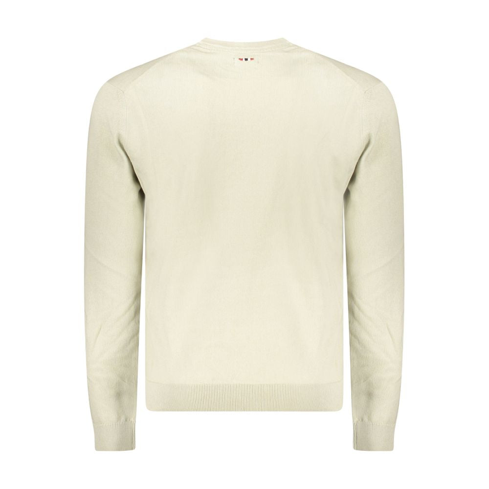Beige Cotton Men Sweater